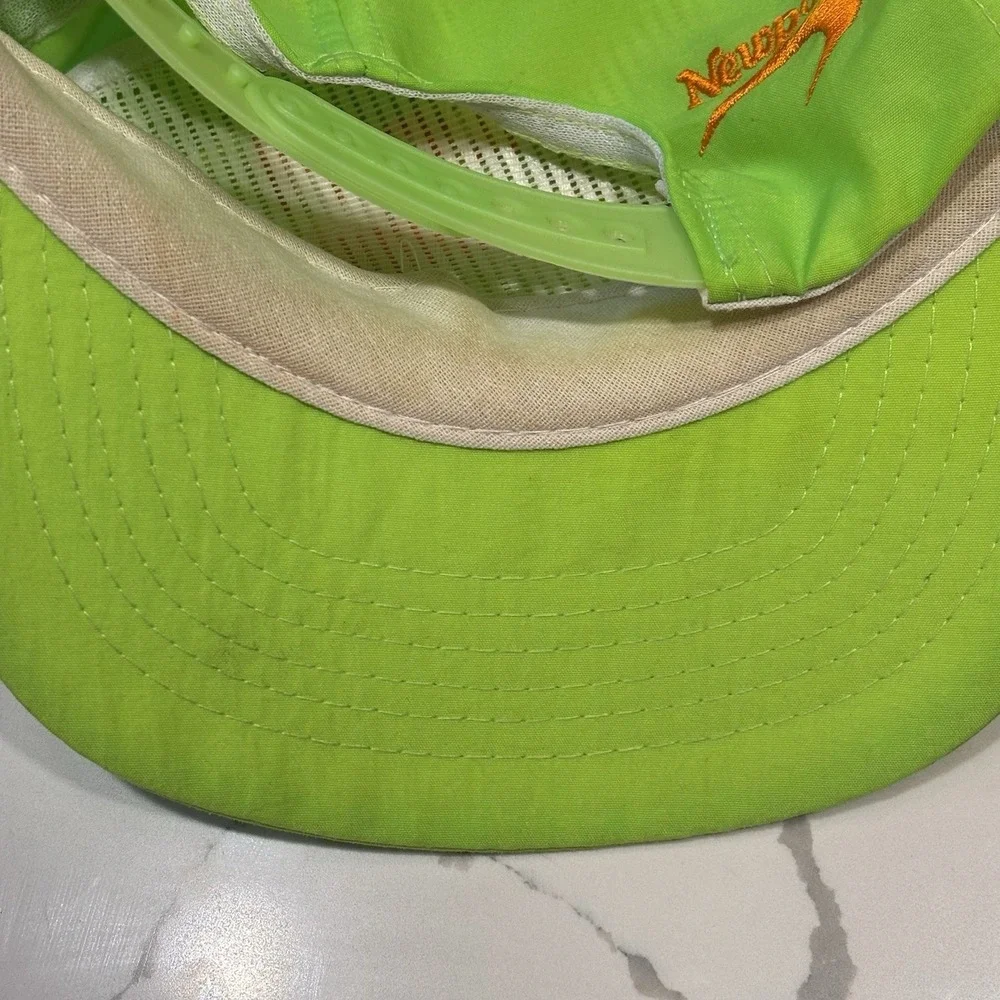 Vintage Newport Cigarette Logo Neon Green Nylon Snapback Cap Hat‎ 90s Promo